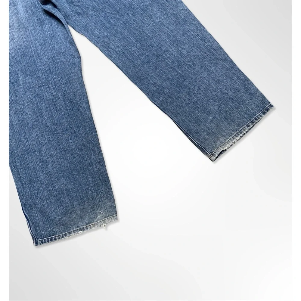 Vintage Carhartt Jeans Loose Baggy Fit Wide Leg Men's 40x32 Blue Denim Workwear